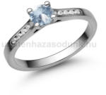  E109FK_C - AKVAMARIN - CIRKÓNIA köves Fehér arany Eljegyzési Gyűrű (E109FK_C)