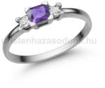  E316FM_C - AMETISZT - CIRKÓNIA köves Fehér arany Eljegyzési Gyűrű (E316FM_C)