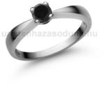  E23FBB - FEKETE GYÉMÁNT köves Fehér arany Eljegyzési gyűrű (E23FBB)
