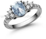  E117FK_B - AKVAMARIN - GYÉMÁNT köves Fehér arany Eljegyzési Gyűrű (E117FK_B)