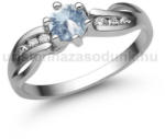  E318FK_C - AKVAMARIN - CIRKÓNIA köves Fehér arany Eljegyzési Gyűrű (E318FK_C)