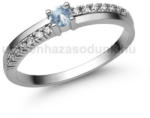  E311FK_C - AKVAMARIN - CIRKÓNIA köves Fehér arany Eljegyzési Gyűrű (E311FK_C)