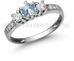  E18FK_B - AKVAMARIN - GYÉMÁNT köves Fehér arany Eljegyzési Gyűrű (E18FK_B)