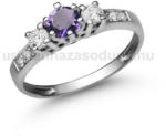  E18FM_B - AMETISZT - GYÉMÁNT köves Fehér arany Eljegyzési Gyűrű (E18FM_B)