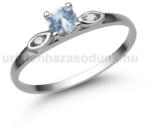  E327FK_C - AKVAMARIN - CIRKÓNIA köves Fehér arany Eljegyzési Gyűrű (E327FK_C)