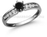  E17FBB_B - FEKETE GYÉMÁNT - GYÉMÁNT köves Fehér arany Eljegyzési gyűrű (E17FBB_B)