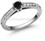 E118FBB_B - FEKETE GYÉMÁNT - GYÉMÁNT köves Fehér arany Eljegyzési gyűrű (E118FBB_B)