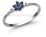  E306FZK_B - KÉK ZAFÍR - GYÉMÁNT köves Fehér arany Eljegyzési Gyűrű (E306FZK_B)