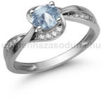 E108FK_B - AKVAMARIN - GYÉMÁNT köves Fehér arany Eljegyzési Gyűrű (E108FK_B)