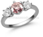  E205FZR_C - RÓZSASZÍN ZAFÍR - CIRKÓNIA köves Fehér arany Eljegyzési Gyűrű (E205FZR_C)