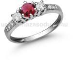  E18FR_C - RUBIN - CIRKÓNIA köves Fehér arany Eljegyzési Gyűrű (E18FR_C)