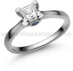  E206FC_ZK - KÉK ZAFÍR - CIRKÓNIA köves Fehér arany Eljegyzési Gyűrű (E206FC_ZK)