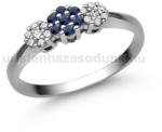  E314FZK_C - KÉK ZAFÍR - CIRKÓNIA köves Fehér arany Eljegyzési Gyűrű (E314FZK_C)