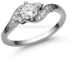  E107FZF_B - FEHÉR ZAFÍR - GYÉMÁNT köves Fehér arany Eljegyzési Gyűrű (E107FZF_B)