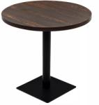 vidaXL Masă bistro, MDF și oțel, rotundă, 80x75 cm, Cenușiu închis (245610) - vidaxl
