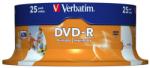 Verbatim DVD-R VERBATIM 4.7 GB, 120 min, viteza 16x, Single Layer, spindle, printabil, "Wide Inkjet Printable", 25 buc/set