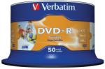 Verbatim DVD-R VERBATIM 4.7 GB, 120 min, viteza 16x, Single Layer, spindle, printabil, "Wide Inkjet Printable", 50 buc/set