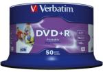 Verbatim DVD+R VERBATIM 4.7 GB, 120 min, viteza 16x, Single Layer, spindle, printabil, "Wide Inkjet Printable", 50 buc/set