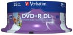 Verbatim DVD+R VERBATIM 8.5 GB, 240 min, viteza 8x, Double Layer, spindle, printabil, "Wide Inkjet Printable", 25 buc/set