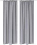 vidaXL Draperii opace cu rejansă, 2 buc. , gri, 135 x 245 cm (130376)