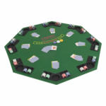 vidaXL Masă poker pliabilă în două părți, 8 jucători, octogonal Verde (80209)