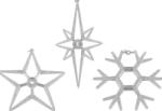 Nexos Karácsonyi dekoráció ablakra: LED csillag és hópehely (3 db)