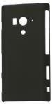  Husa tip capac plastic cauciucat neagra pentru Sony Xperia Acro S (LT26W)
