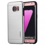  Husa Motomo aluminiu + silicon argintie pentru Samsung Galaxy S7 Edge G935