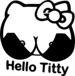 Hello titty vicces 2 db plottervágott autós matrica applikáló fóliával