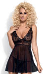 Obsessive Idillia Babydoll & Thong Black S/M