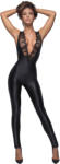 Noir Handmade F167 Sleeveless Powerwetlook Overall with Lace S