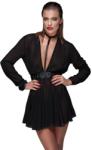 Noir Handmade F150 Chiffon Minidress with Choker XL