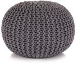 vidaXL Puf tricotat manual, bumbac, 50 x 35 cm, gri (245070) Canapea