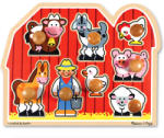 Melissa & Doug Farm fa formaillesztő puzzle fogantyúval (13391)