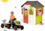 Smoby Set căsuţă Jura Lodge Smoby cu 2 uşi şi tractor Claas Farmer XL cu remorcă (SM810500-17) Casuta pentru copii