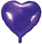  Szív alakú, s. lila fólia lufi (45 cm)
