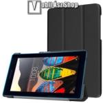 Lenovo Tab3 7-730M, Tablet tok, Trifold flip, Fekete