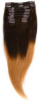 Megavolum Clip On Par Natural Volum 40cm 140gr Ombre Saten Ciocolatiu Blond Miere T4 27