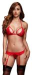 Baci Lingerie Baci csipkés, harisnyatartós szett (piros) (E27053) - szeresdmagad