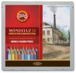 KOH-I-NOOR Set 24 creioane colorate KOH-I-NOOR Aquarell MONDELUZ, cutie metalica, landscape