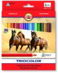 KOH-I-NOOR Set 36 creioane colorate KOH-I-NOOR TRIOCOLOR JUMBO, diametru 9, 6 mm