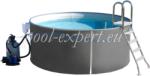 PoolExpert Пълен пакет кръгъл басейн "Grey style" 450 x 120 см