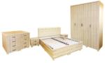 Spectral Mobila Dormitor Dynasty MDF Sonoma cu pat pentru saltea 160x200 cm