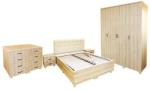 Spectral Mobila Dormitor Dynasty MDF Sonoma cu pat pentru saltea 140x200 cm