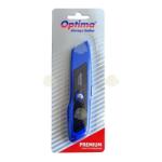 Optima Cutter premium cu lama trapezoidala, zinc, auto-retractabil, Optima (OP-380001212)