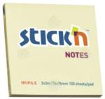 Hopax Notes adeziv 76x76 mm, 100 file, Stick'n - galben pastel (HO-21007)