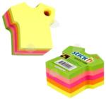 Hopax Notes adeziv cub color - tricou, 70x70 mm, 400 file, Stick'n - 5 culori fluorescente (HO-21400)