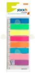 Hopax Stick index plastic transparent color 45 x 12 mm, 8 x 25 buc/set + rigla, - 8 culori neon (HO-21345)