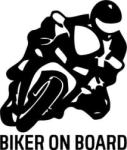  Biker on board versenymotoros 2 db plottervágott autós matrica applikáló fóliával