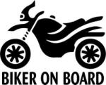  Biker on board túramotor 2 db plottervágott autós matrica applikáló fóliával